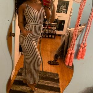 STRIPPED JUMPSUIT
